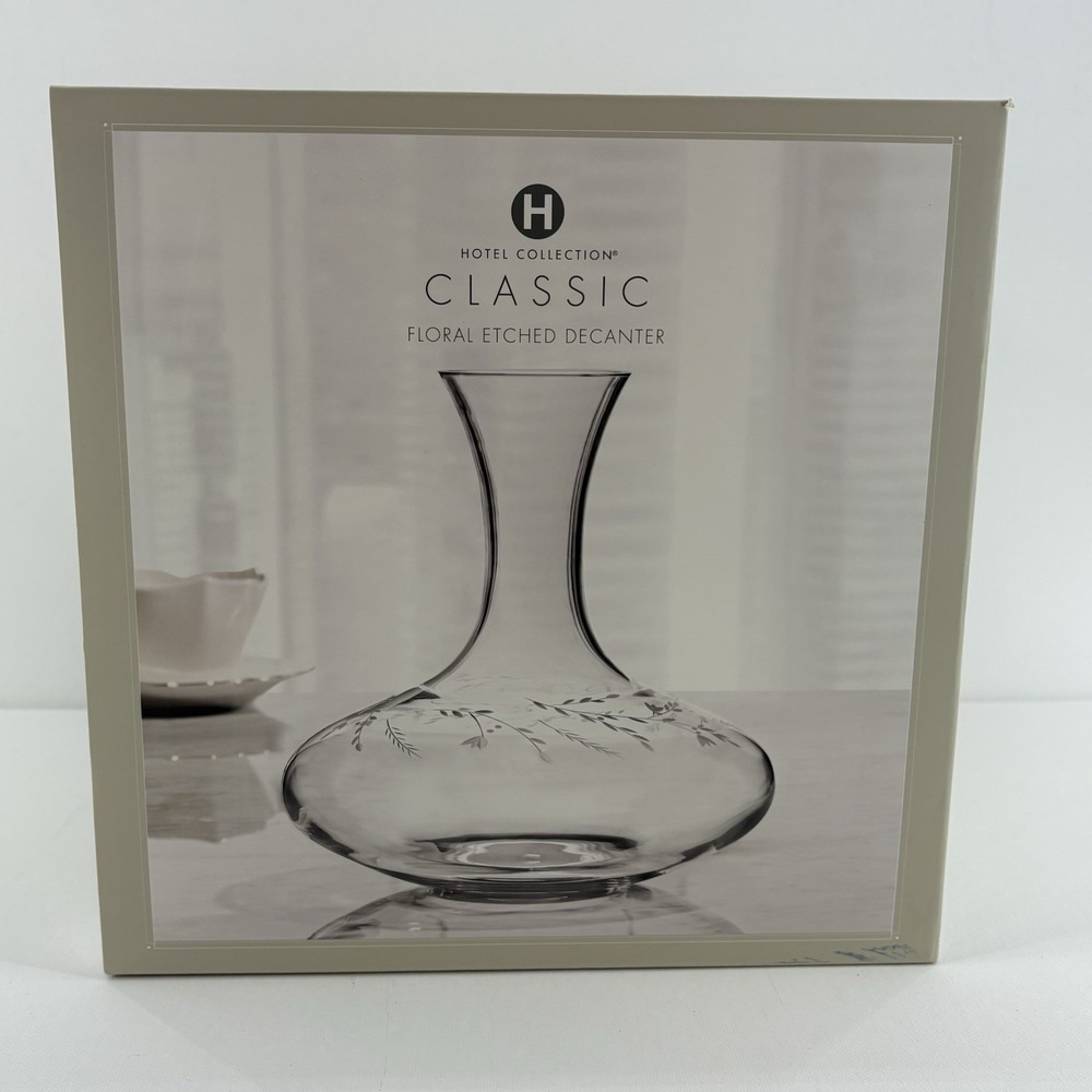 Hotel Collection Clear Classic Etched Floral Decanter‎